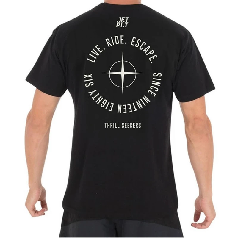 Tee-shirt Jetpilot Seekers Manches Courtes Noir 2 Tee-shirt Jetpilot Seekers Manches Courtes Noir â Image 2